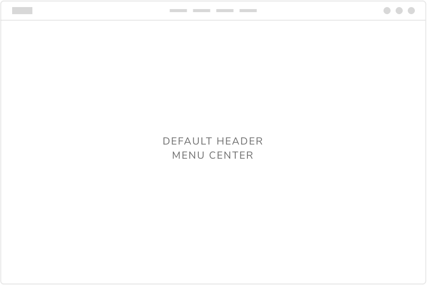 Default Header menu center